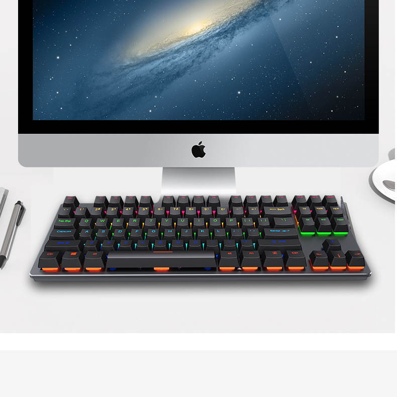 Mechanical keyboard USB wired green axis 87-key gaming gaming office computer mechanical keyboard