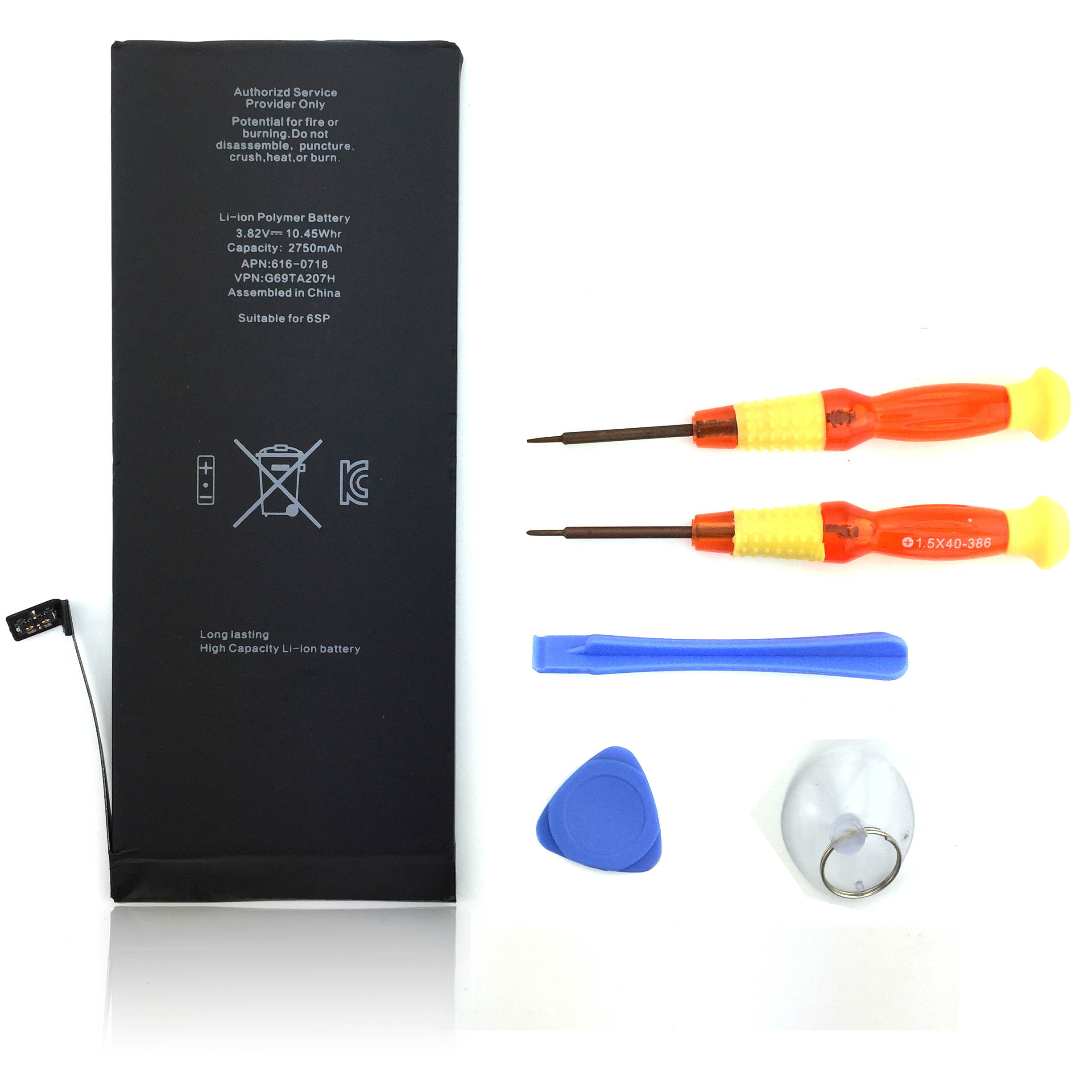 OEM 3.82V 2750mAh Replacement Battery for iPhone 6s Plus with Replacement Repair Tool Kits , Flex Cable Adhesive Strip and Instruction - 1 Years Warranty (Not for 6 PLUS )