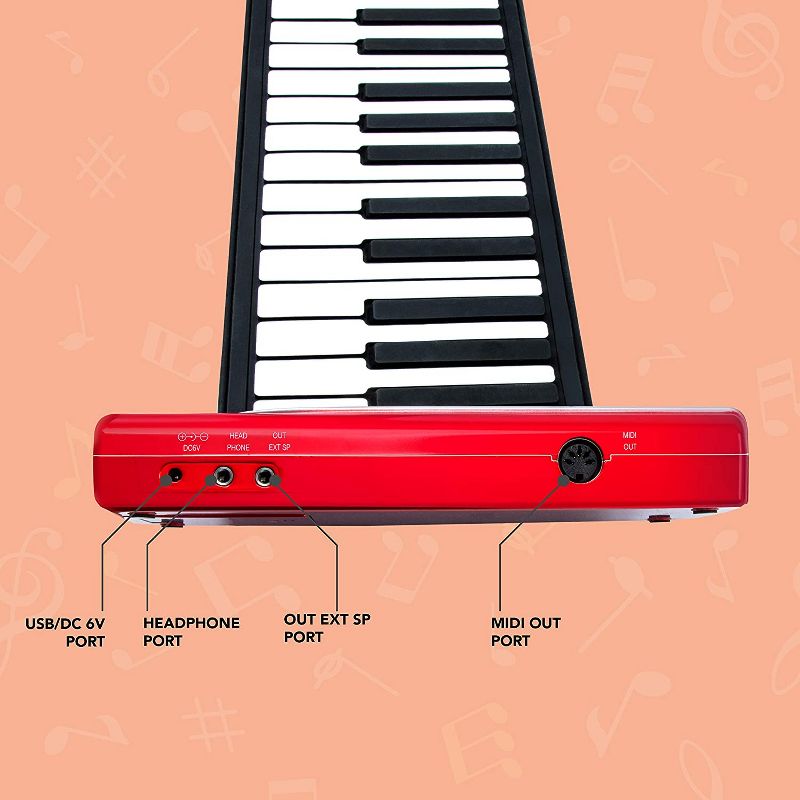 Sunny & Fun 61-Key Roll-Up Piano with Speaker | Battery Operated Portable Electronic Keyboard with 128 Instrument Sounds, 128 Rhythms, 30 Demo Songs, Play-Along Mode, USB Cable & Carry Case