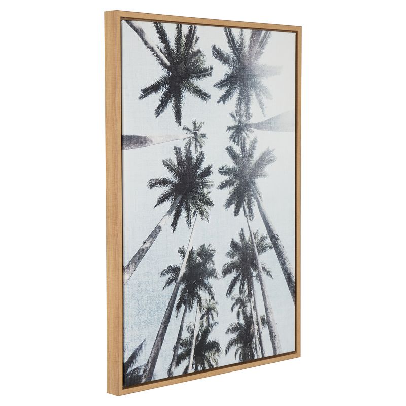 Palm Trees Framed Canvas Art Natural (33"x23") - Uniek