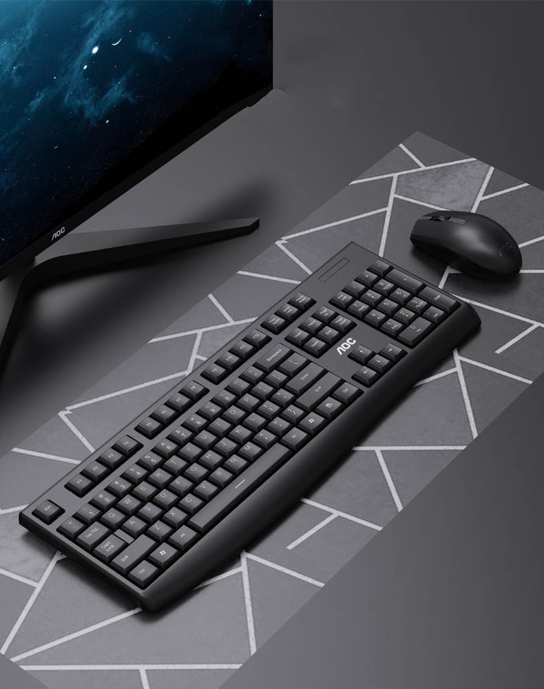 AOC KM220 2.4GHZ Wireless Keyboard and Mouse Combo,Waterproof,Ultra-thin and Power-saving, Low Typing Noise