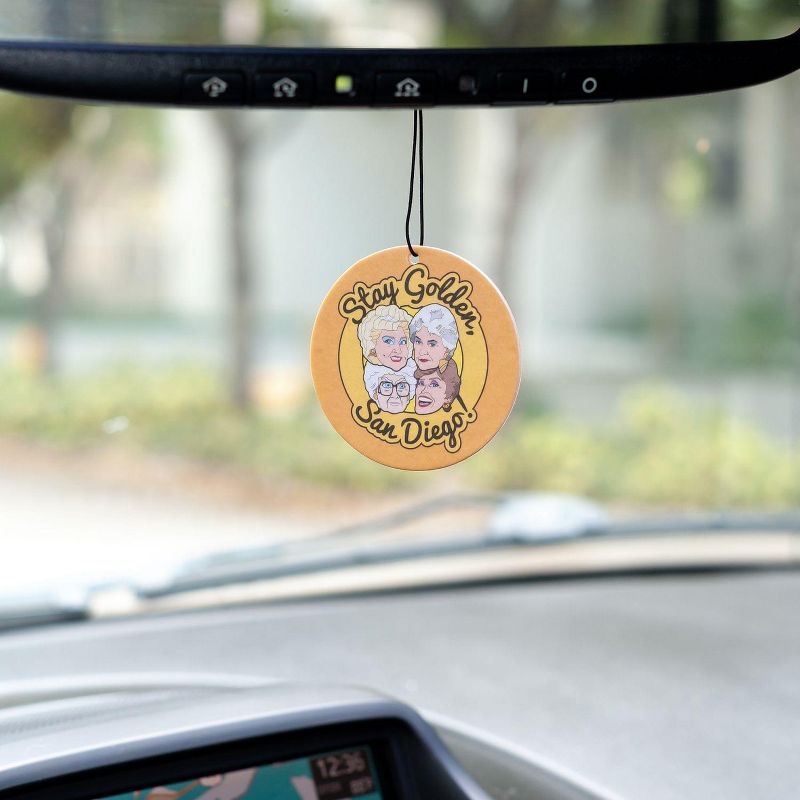Just Funky Golden Girls "Stay Golden, San Diego!" Car Air Freshener | Lavender Scented