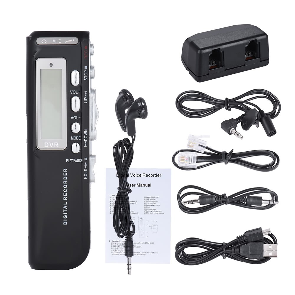 SK-010 8GB Digital Audio Voice Phone Recorder Dictaphone MP3 Music Player Voice Activate VAR A-B Repeating Loop