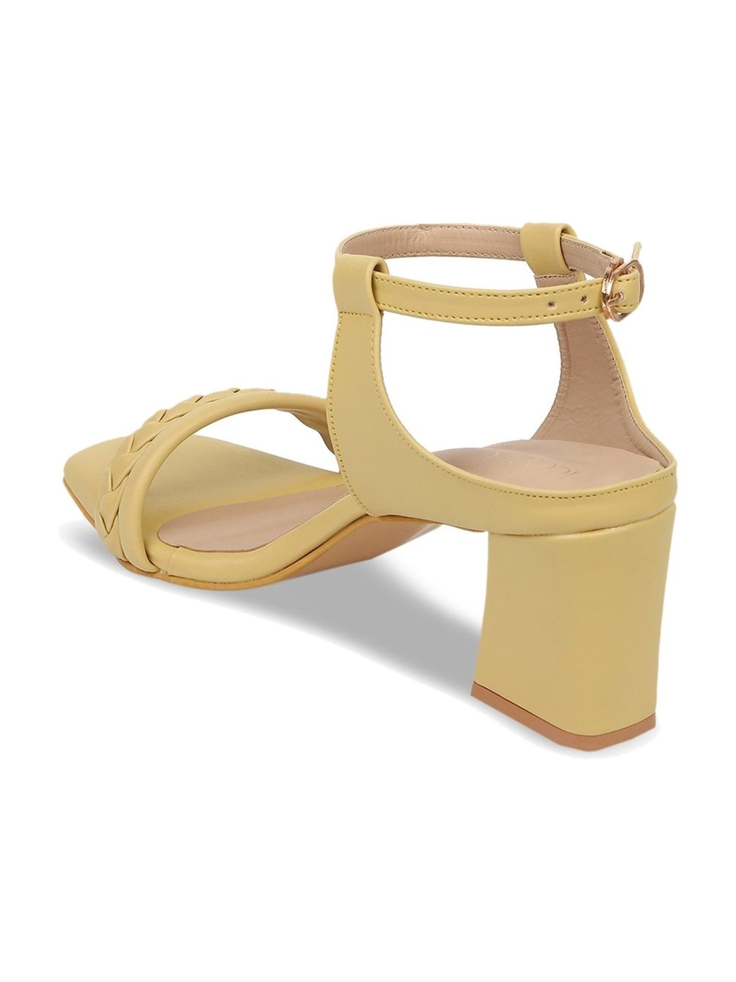 Iconics Women's Yellow Ankle Strap Sandals