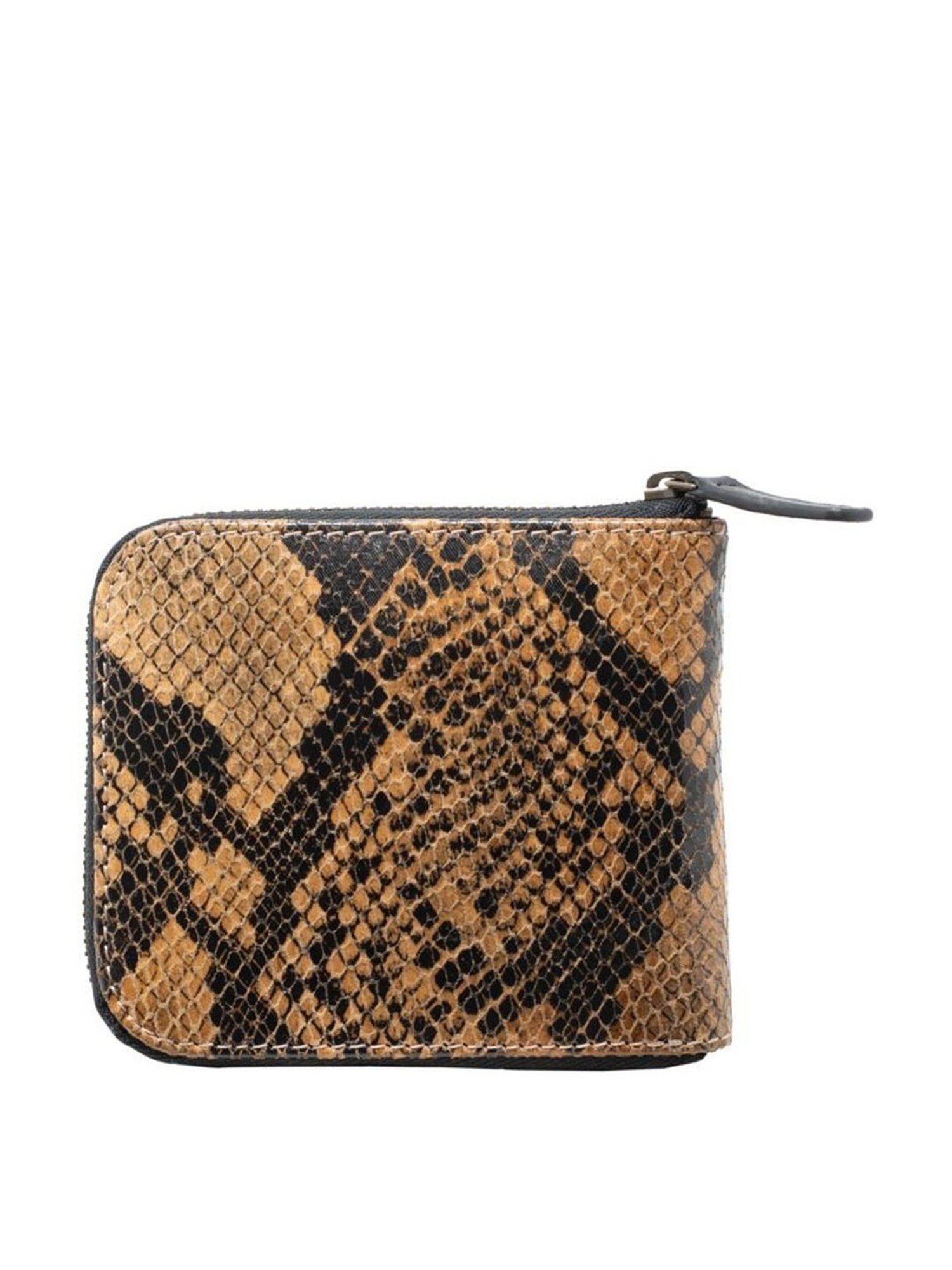 Tohl Beige Casual Leather Bi-Fold Wallet for Men