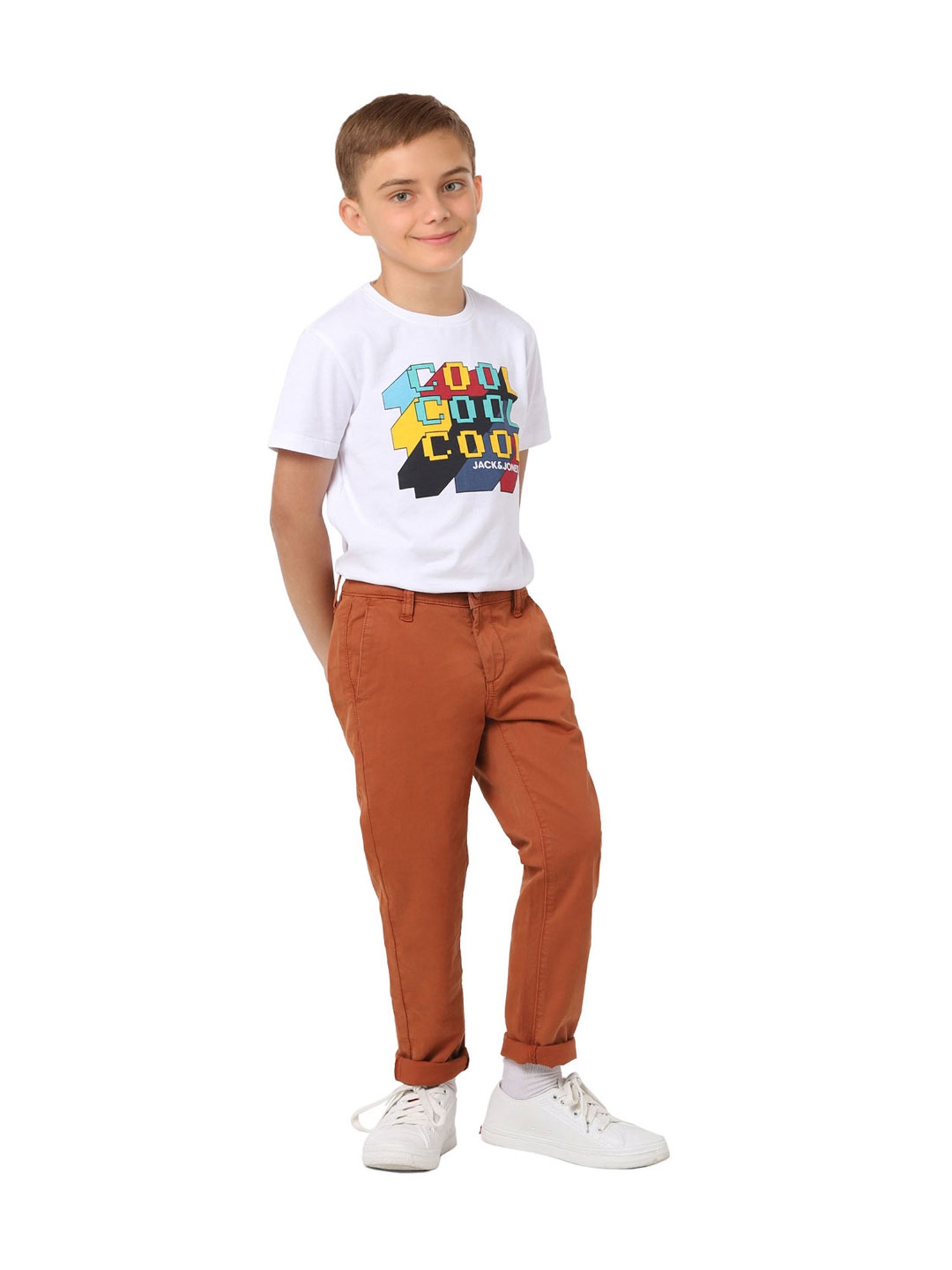 Jack & Jones Junior Brown Solid Trousers