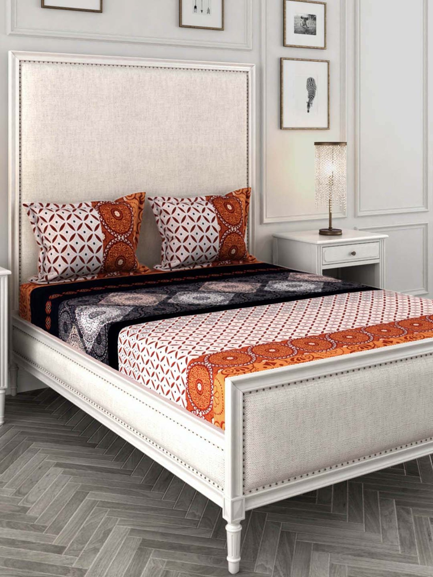 Romee Multicolor 144 TC Bed Sheet Set