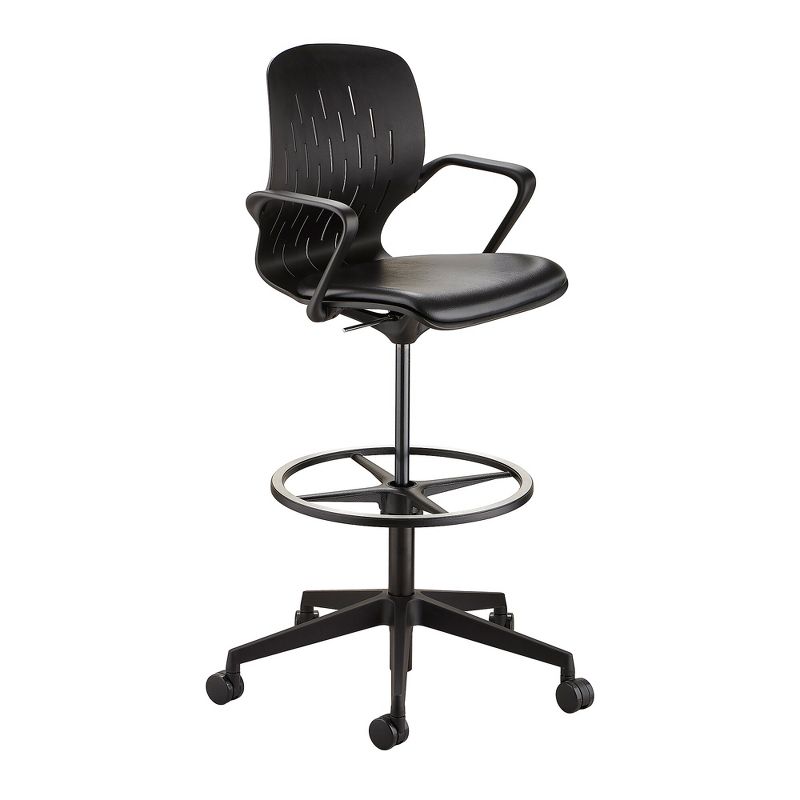 Safco Shell Vinyl Upholstered Extended-Height Chair, Black 7014BL