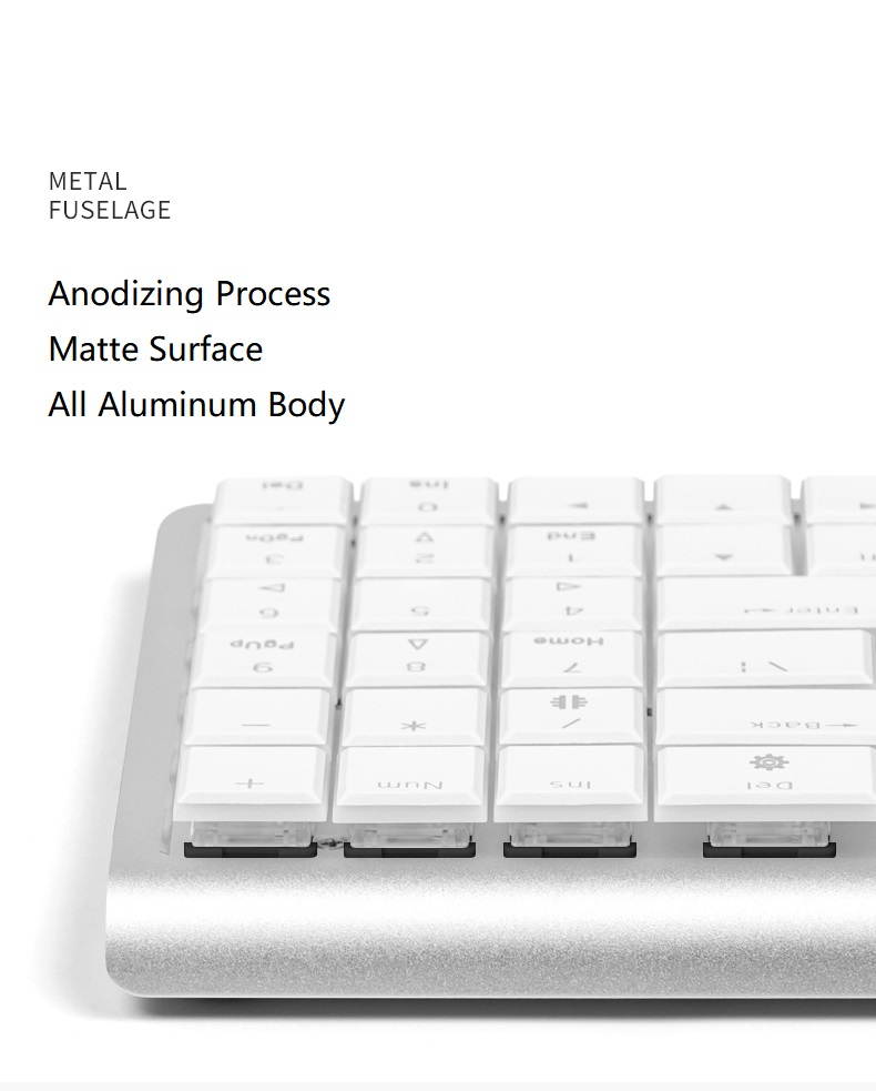 Royal Kludge RG929 N-Key Rollover 96 Keys Short Switch Mechanical Keyboard, White Backlit,Bluetooth Wireless and Type-C Wired Connection for Multiple Devices