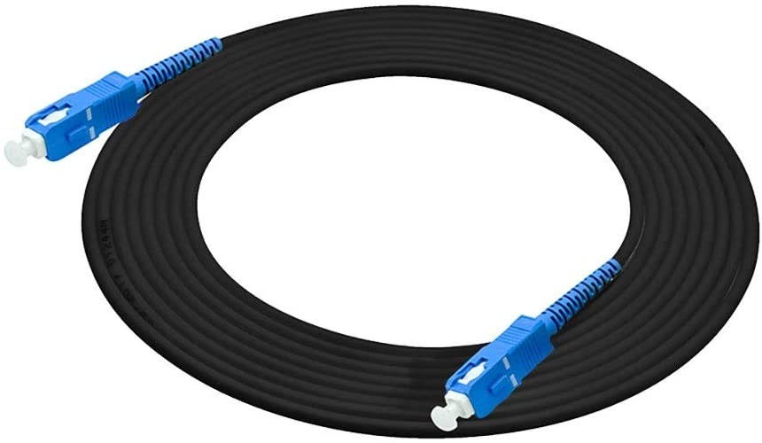 Jeirdus 100ft 100feet 30m SC to SC Outdoor Armored Simplex 9/125 SM Fiber Optic Cable Jumper Optical Patch Cord Singlemode 30Meters 100ft SC-SC