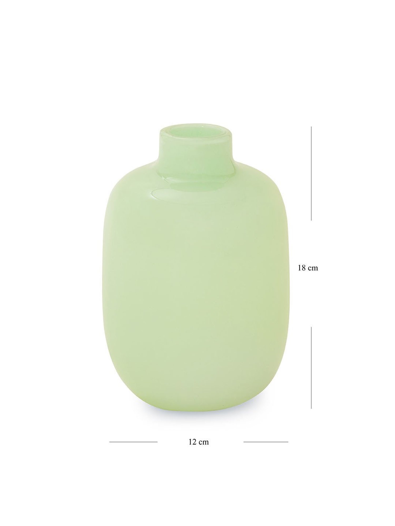Pure Home and Living Green Glass Powder Finish Vase