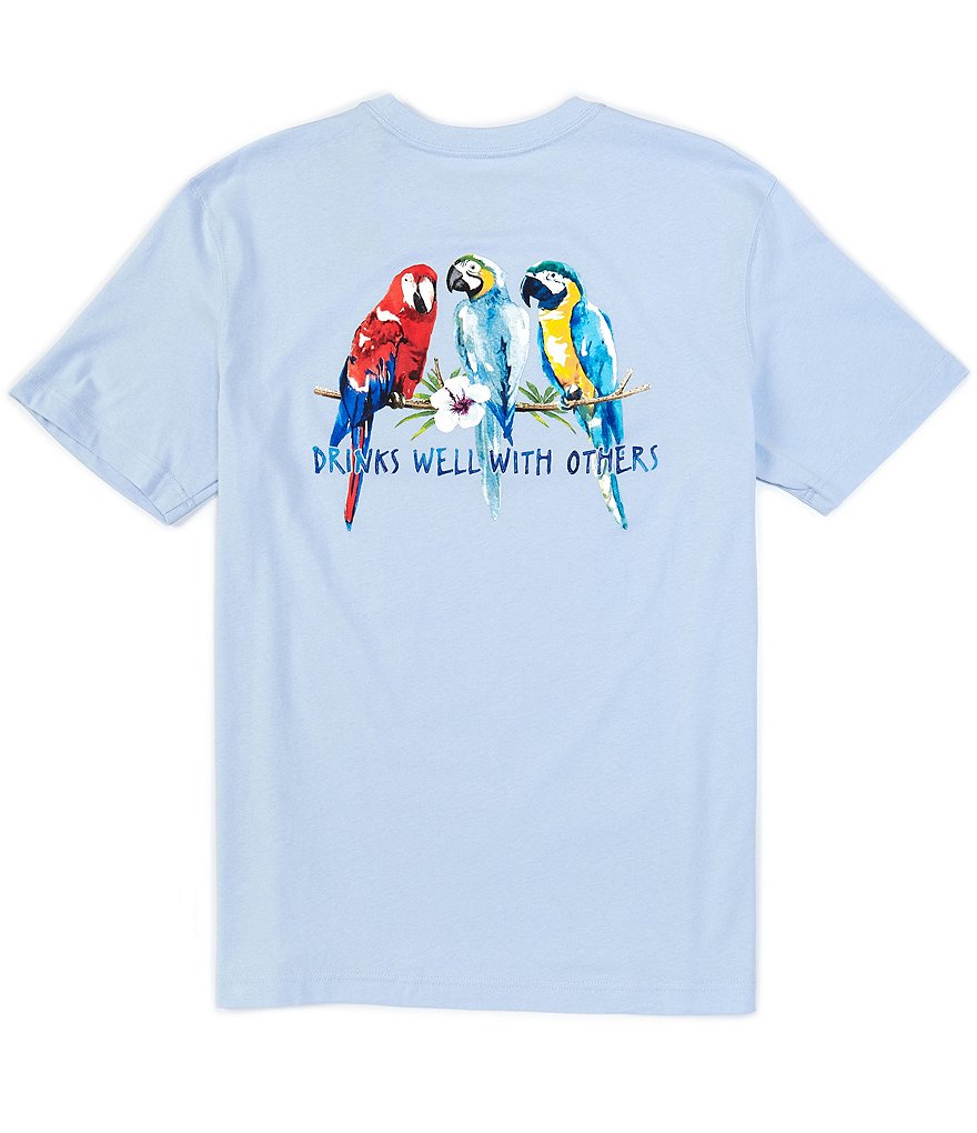 Caribbean Parrot Screen Print Short-Sleeve Tee