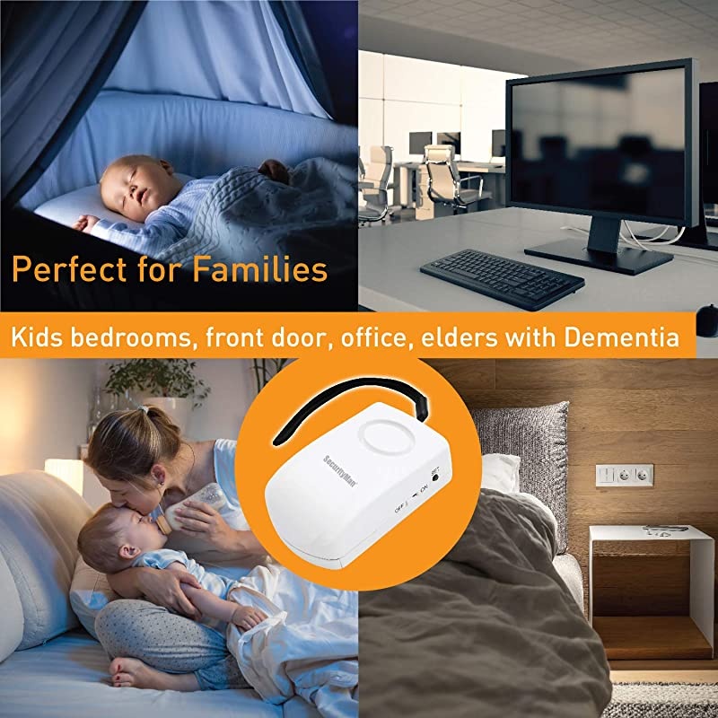 Door Handle Alarm with 130dB Vibration Triggered Door Alarm -Perfect Use for Kids, Elderly, Hotel, Bedroom, Apartment (2 Pack)