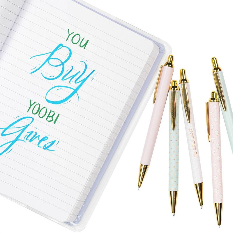5ct Retractable Gel Pens Set Black - Yoobi™