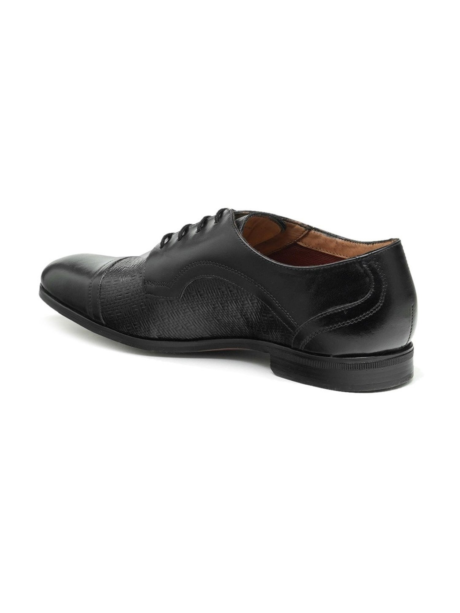 Ruosh Men's Black Derby Shoes