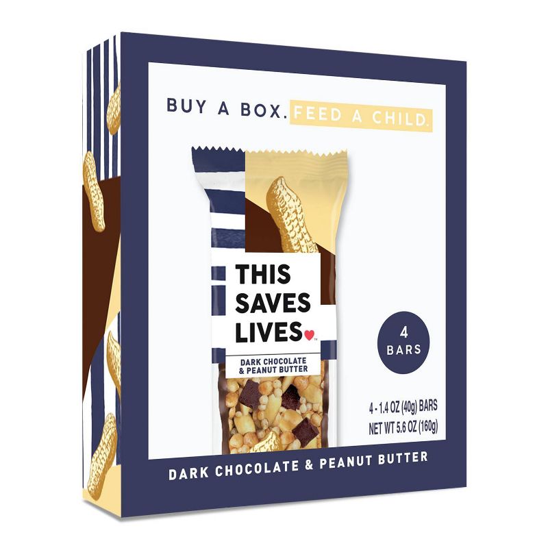 This Saves Lives Dark Chocolate & Peanut Butter Granola Bars - 4ct