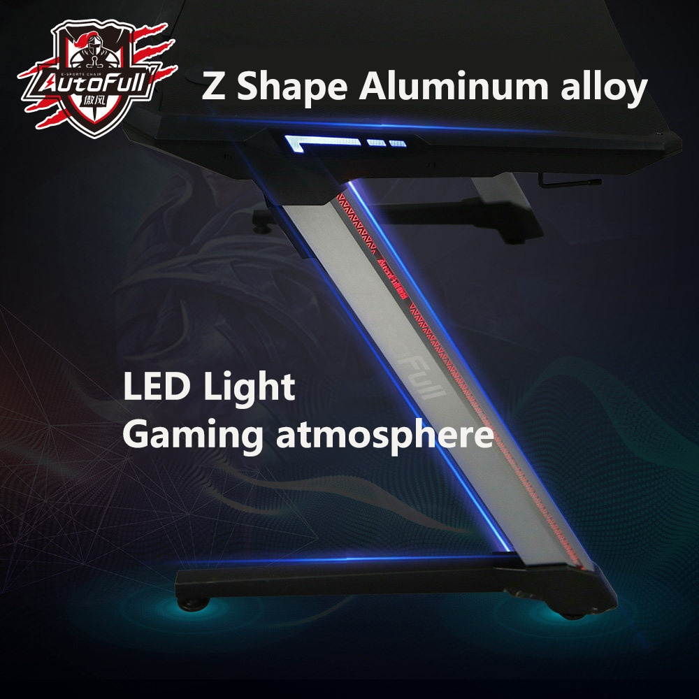 Gaming Desk 47.2" W x 23.6" D Office Computer Table, Black Gamer Workstation with 2 Cable Management Holes