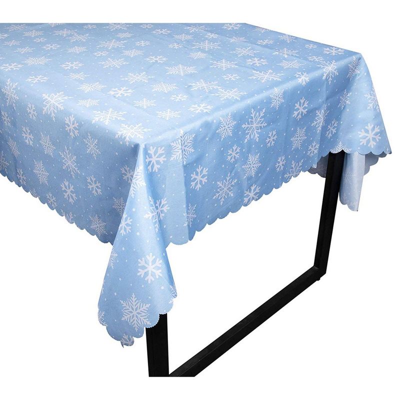 54"x79" Rectangle PVC Water Oil Resistant Plaid Pattern Tablecloths Teal - PiccoCasa