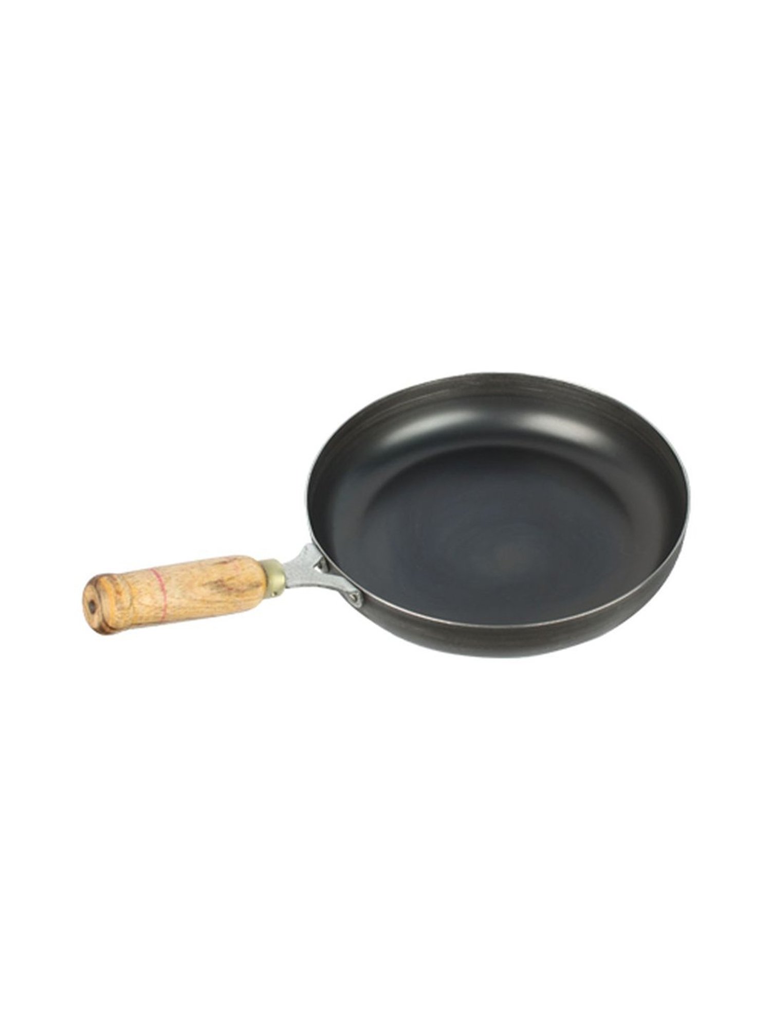 The Indus Valley Induction Friendly Iron Fry Pan with Wooden Handle - Set of 1