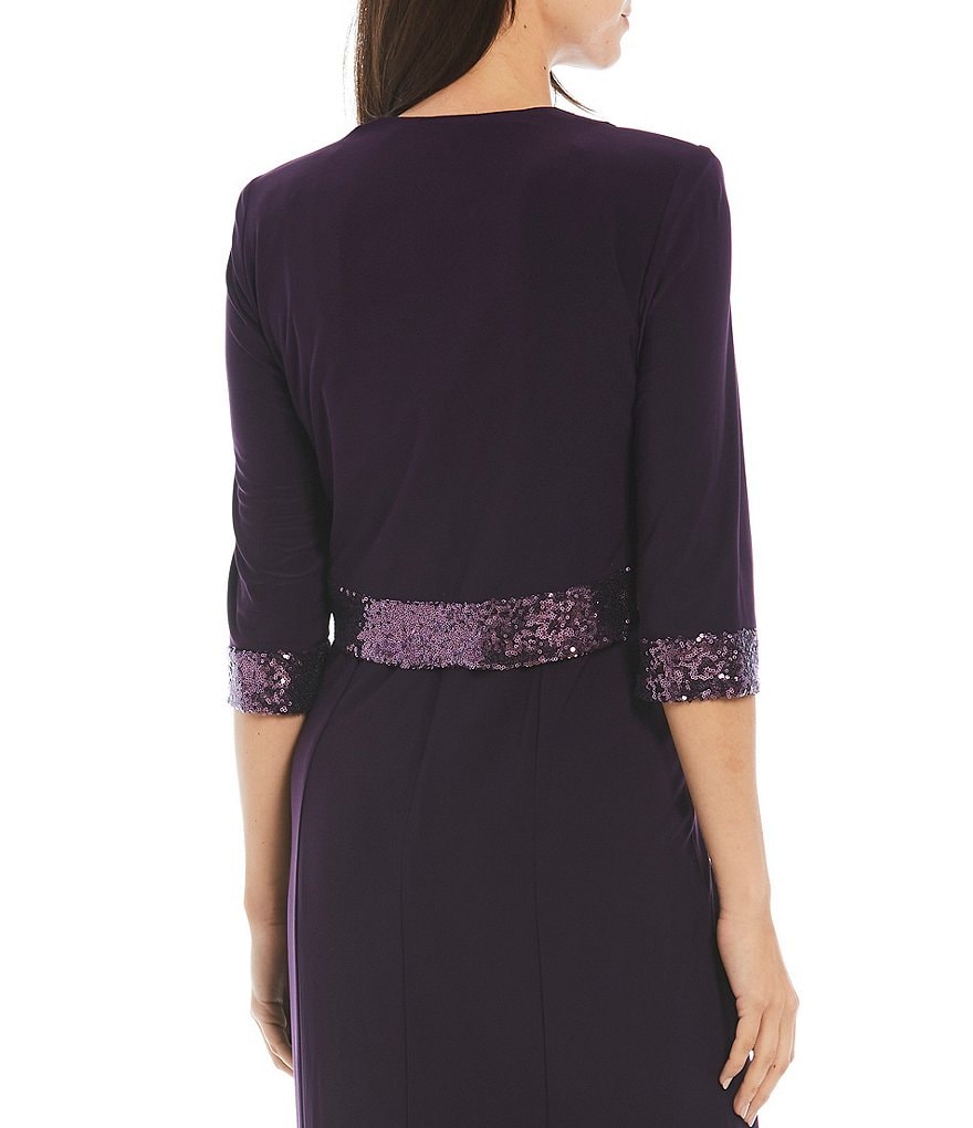 Le Bos Sequin Trim 2-Piece Jacket Dress