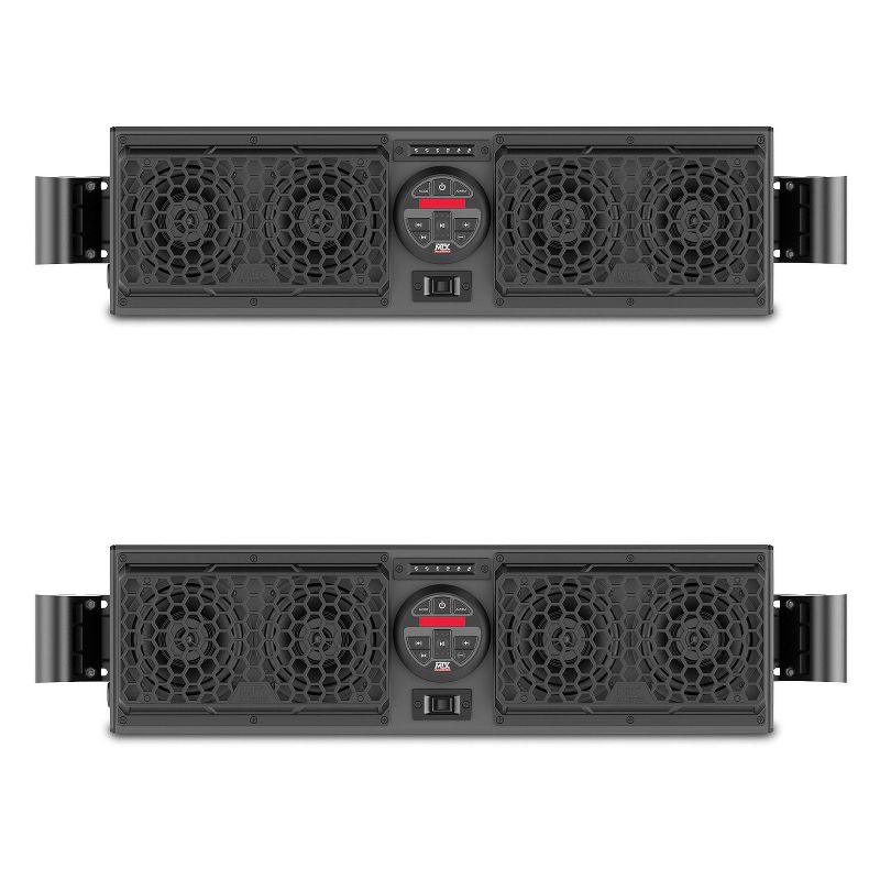 MTX MUDSYS31 Bluetooth Overhead Waterproof UTV Audio Soundbar and Amp System (2 Pack)
