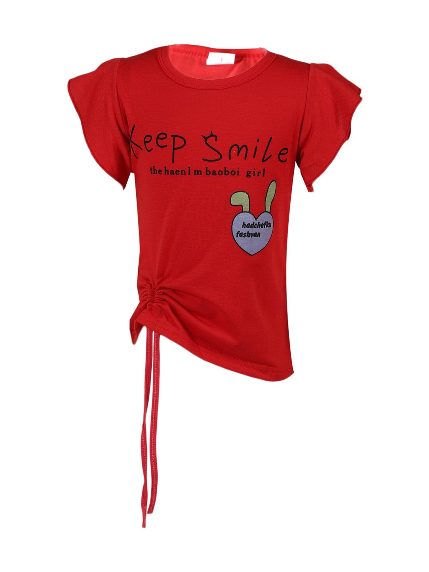 Passion Petals Kids Red Cotton Printed Top