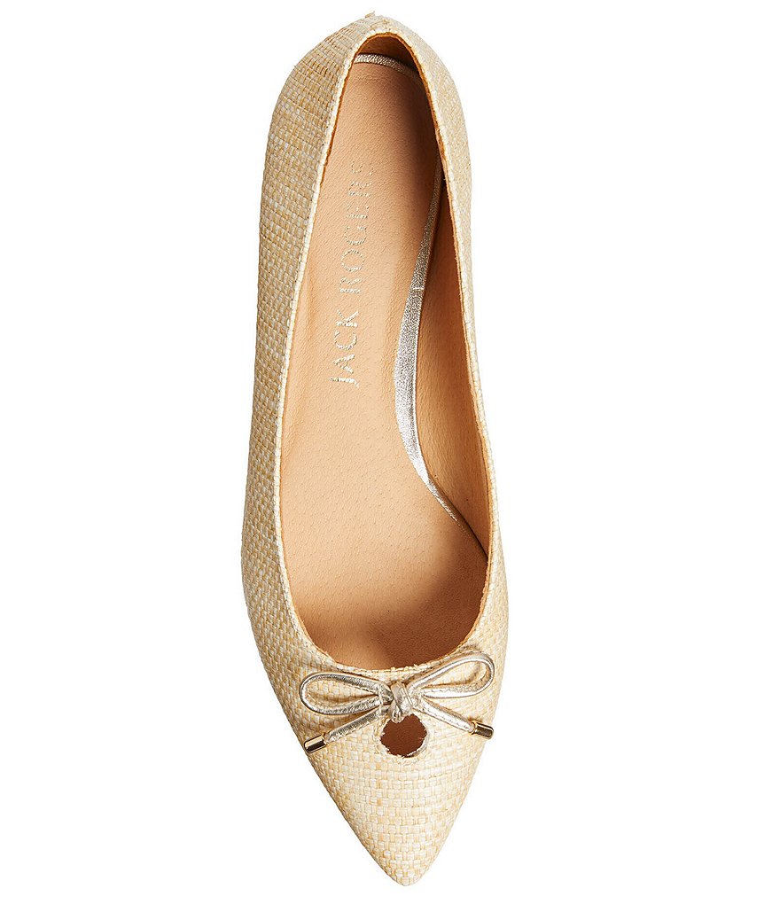 Jack Rogers Blair Pointed Toe Bow Raffia Flats