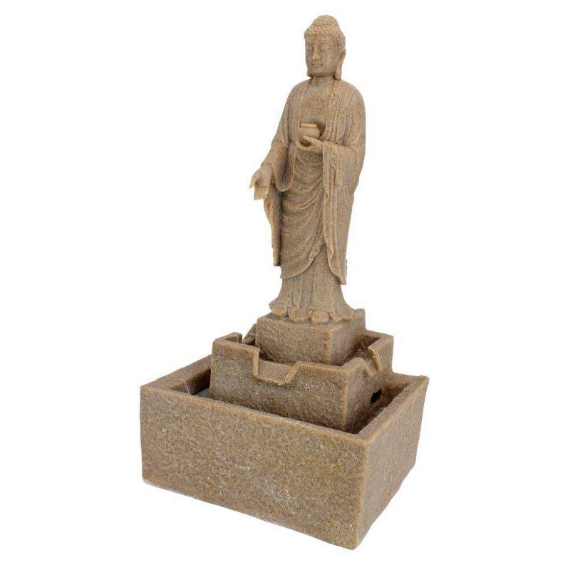 Medium Earth Witness Buddha Illuminated Garden Fountain - Acorn Hollow