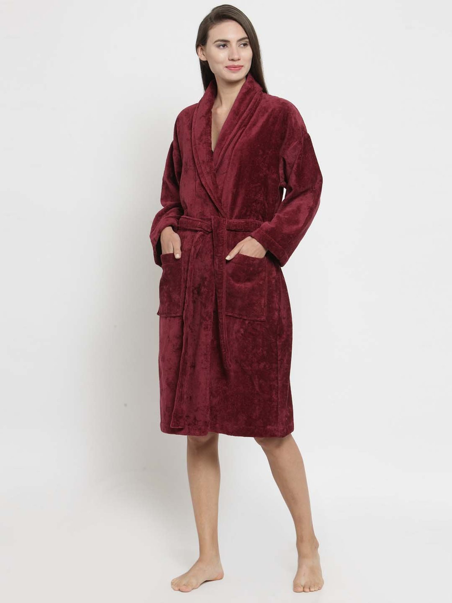 Trident Classic Wine Cotton 350 GSM Bathrobe