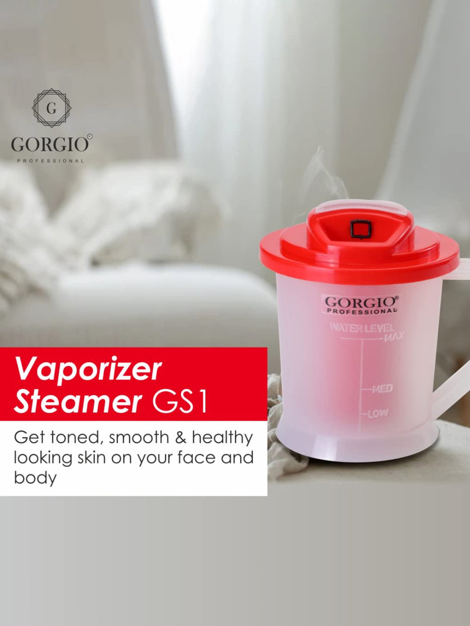 Gorgio Professional GS1 Vaporizer Steamer (White and Orange)