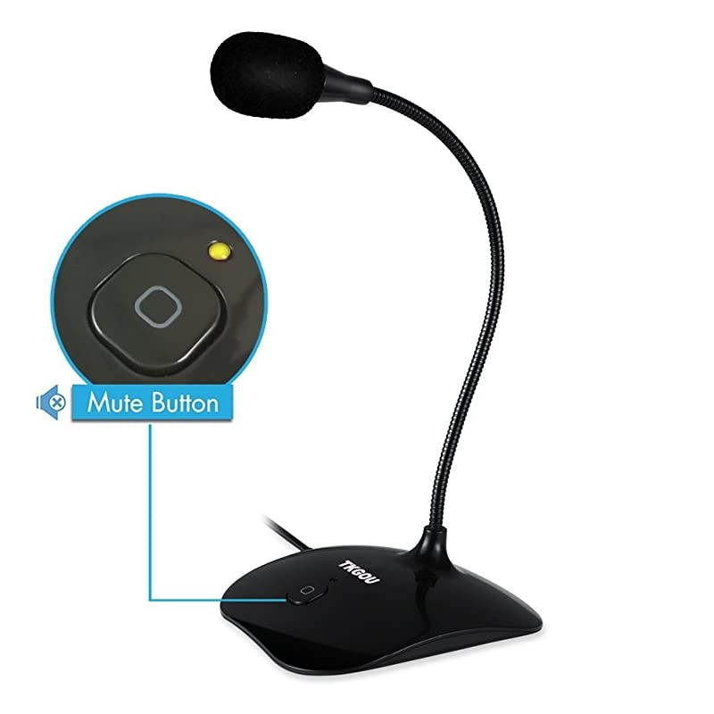Microphone for Computer PlugampPlay Recording Microphone with Mute Button Compatible with PC Laptop Mac ps4 Ideal for YouTubeSkypeGamingPodcast15m 5ft