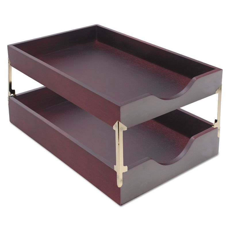 Carver Hardwood Legal Stackable Desk Tray Mahogany 07223