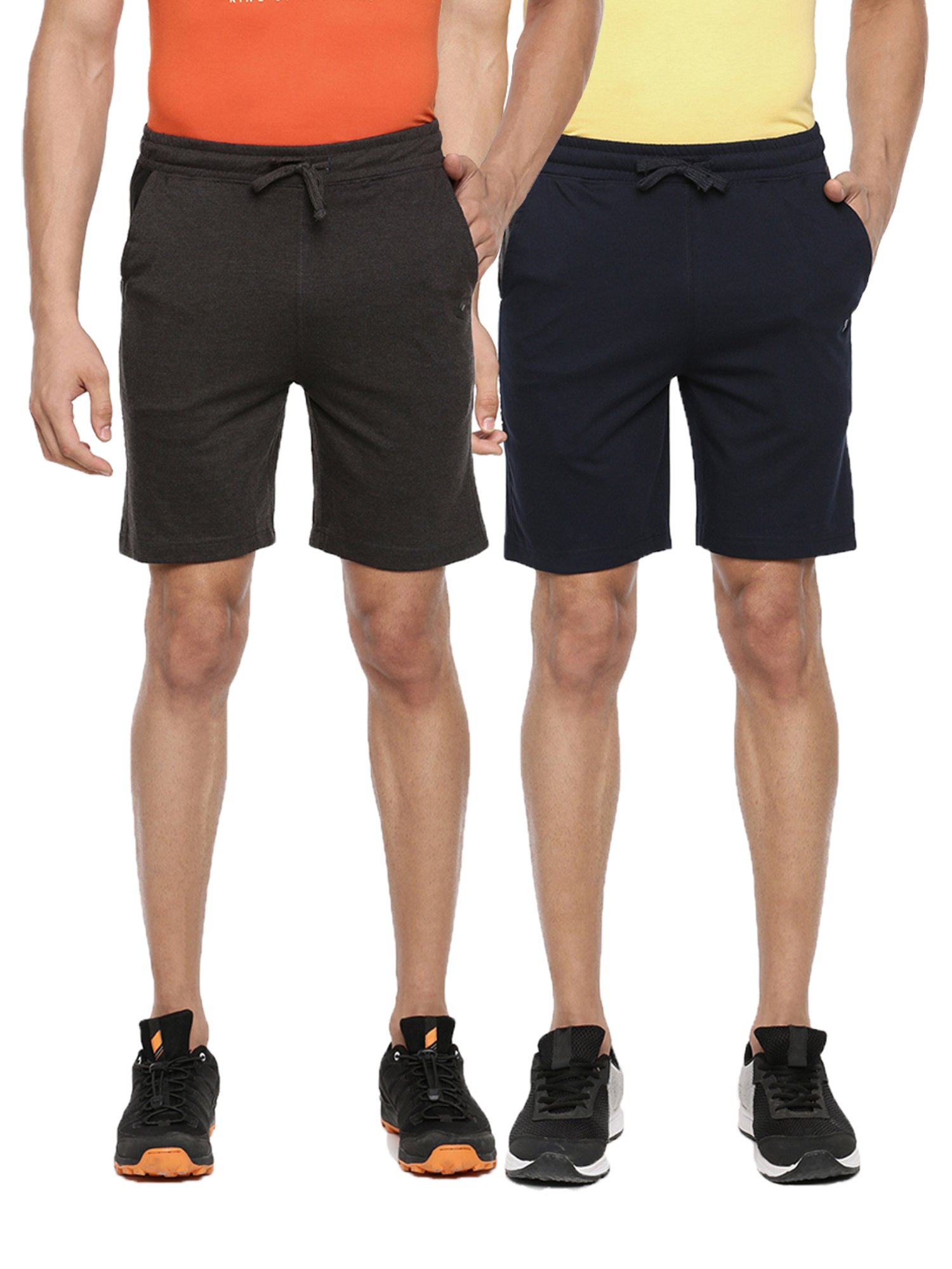 Dollar Mutlicolored Cotton Regular Fit Colour Block Shorts (Pack of 2)