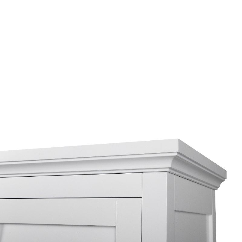 Slone 2 Door Shuttered Wall Cabinet - White - Elegant Home Fashion
