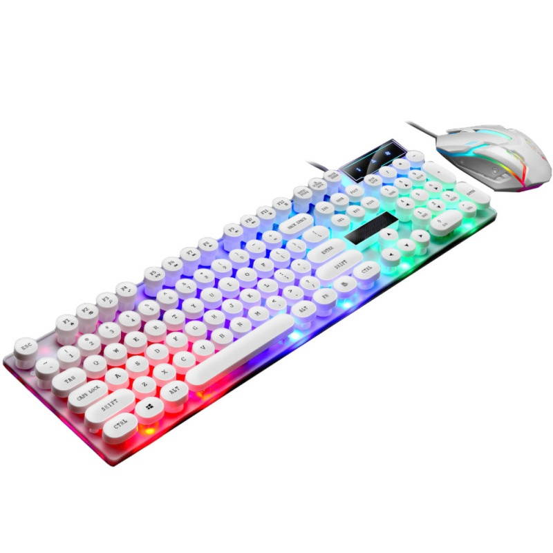 GTX300 USB Wired Colorful LED Backlit Gaming Keyboard with Mouse for PC Laptop
