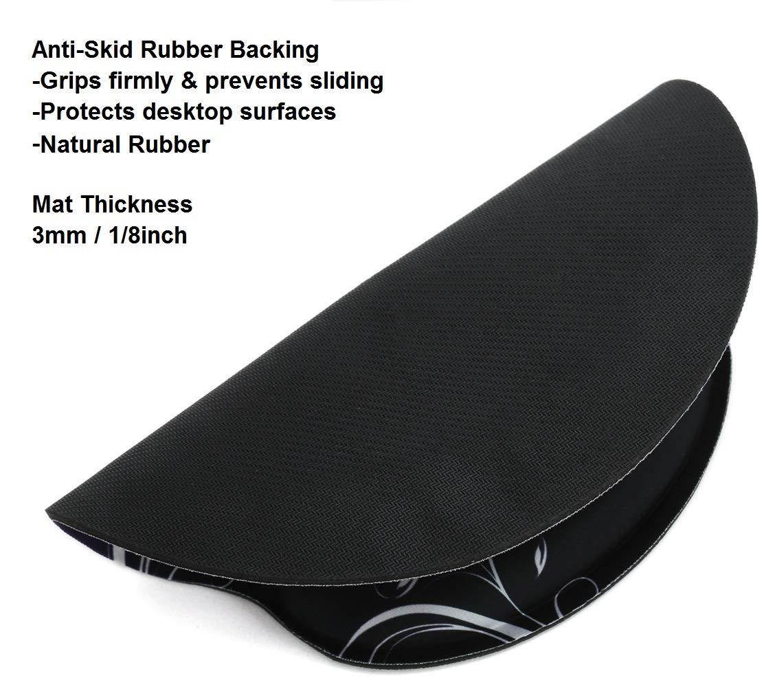 iColor Mouse Pad with Wrist Rest Nonslip Ergonomic Memory Foam Pain Relief Mousepad Desk Mat (9"x10") for Office Gaming Computer Laptop at Home/Work (Purple Butterfly&Flower)