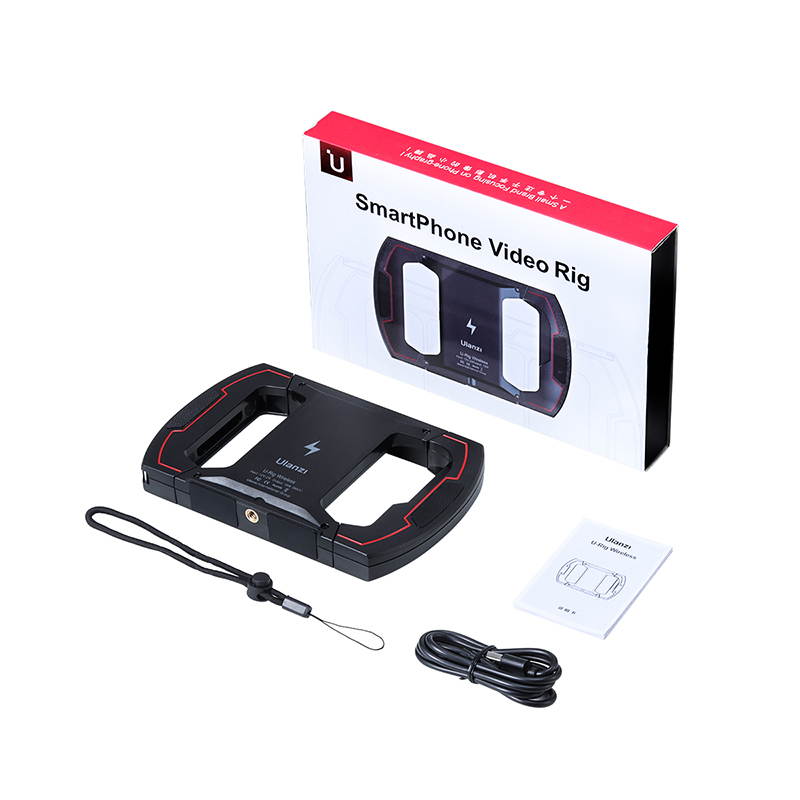 Ulanzi U-Rig Wireless Charging Handheld Vlogging Cage Smartphone Video Rig with 3 Cold Shoe Extension Port Support 15W Wireless