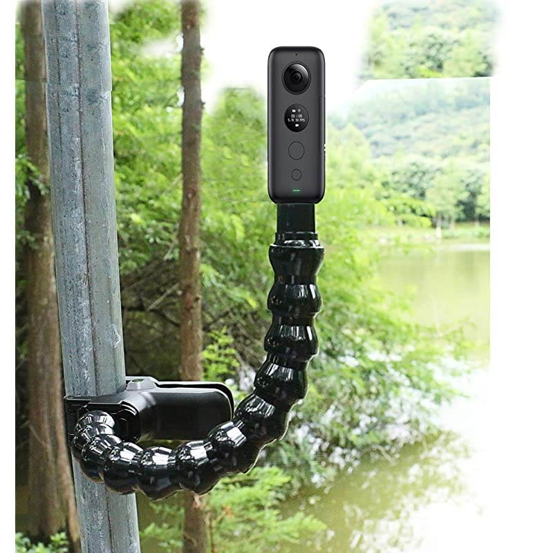 14 Head Camera Flexible Monopod Gooseneck Jaws Flex Clamp Mount for Insta360 one RSamsung Gear 360 Ricoh Theta V 360 Digital Cameras