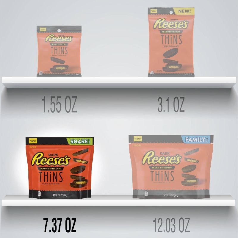 Reese's PB Cup Dark Chocolate Thins Pouch - 7.37oz