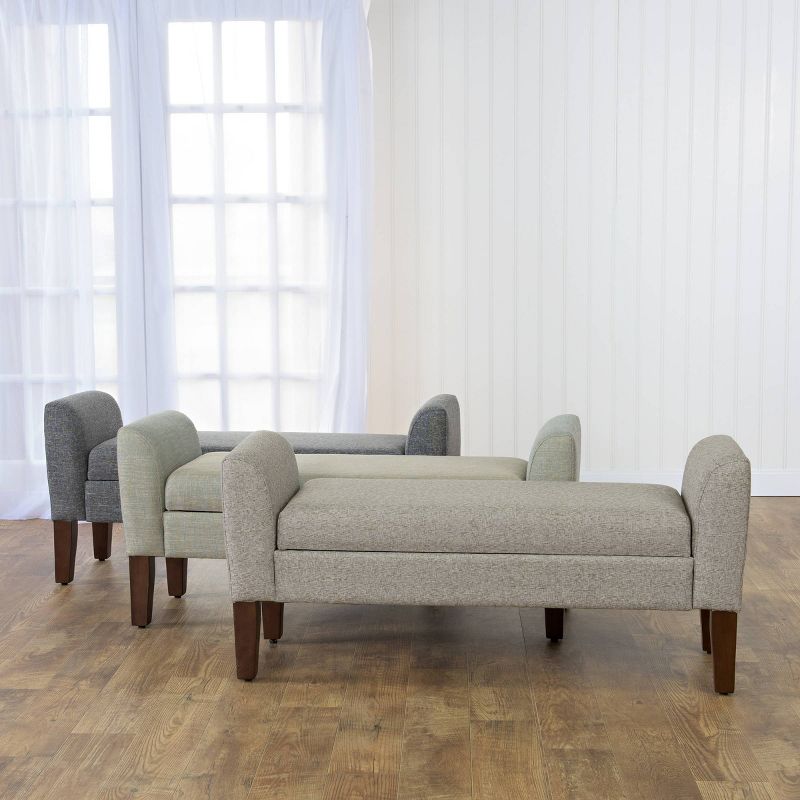 Tara Storage Bench Settee Gray - HomePop