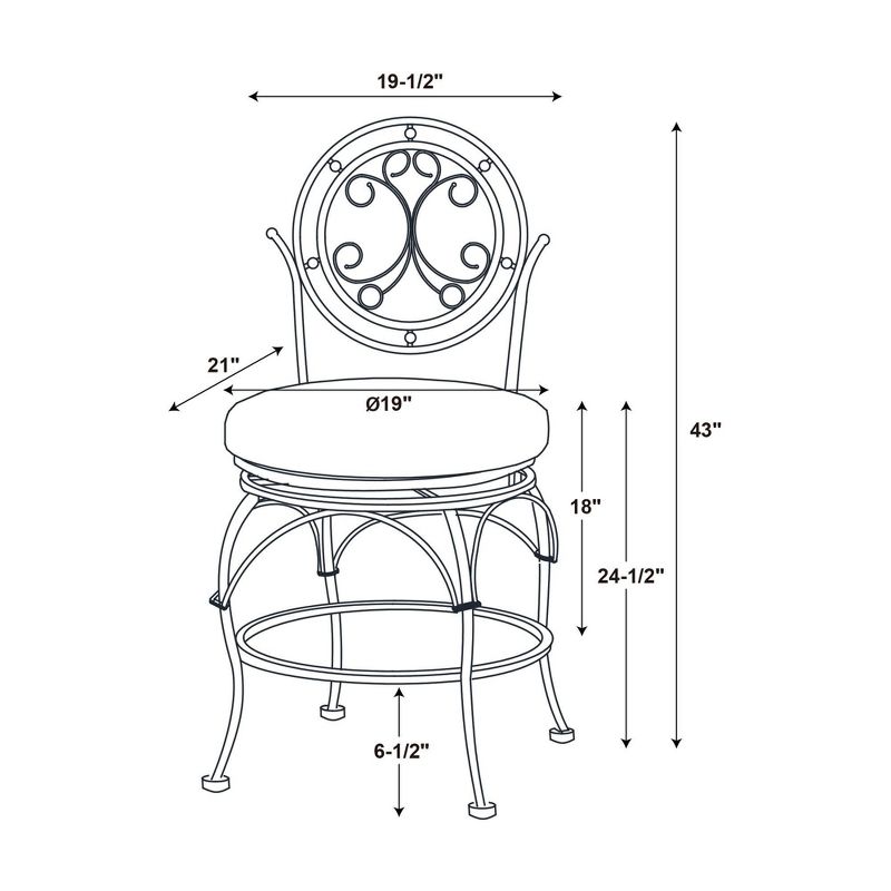 Big and Tall Mila Counter Height Barstool Bronze - Powell Company