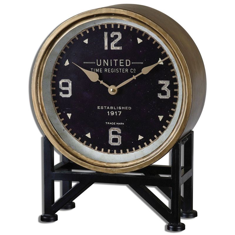 Shyam Table Clocks Black/Brass - Uttermost