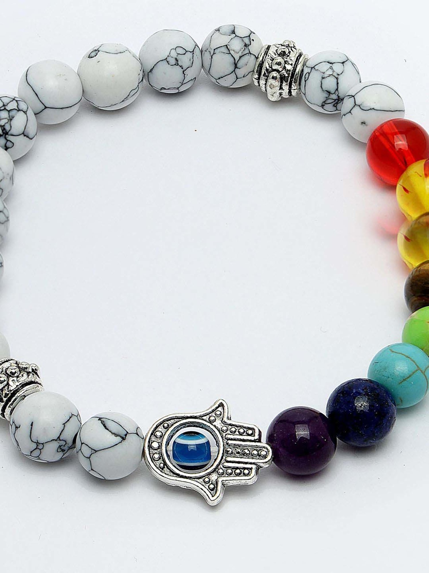 NVR Multicolor Marbel Crystal Elasticated Bracelet for Unisex