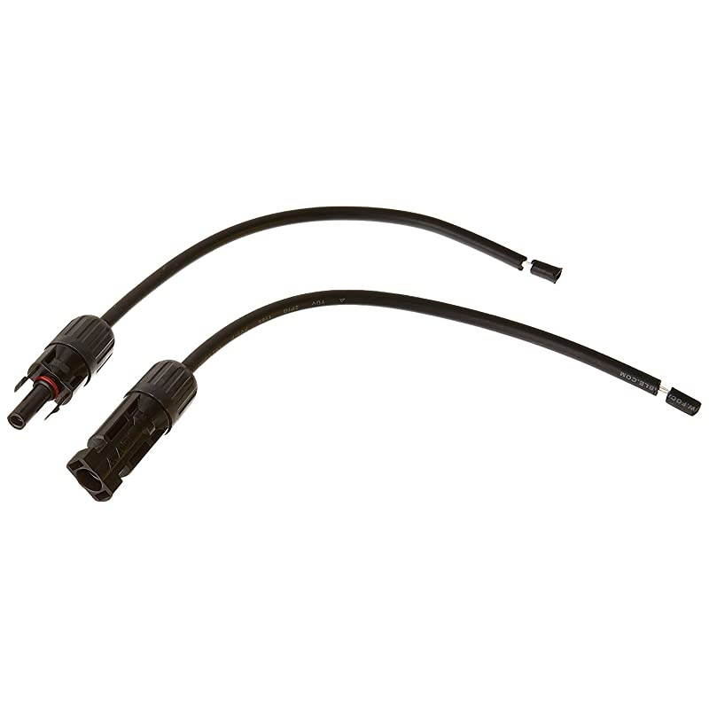 1 Pair of 9 Inch 12AWG Adaptor Kit Solar Cable Wire PV with Female Male Connectors Connect Solar Panel and Charge Controller