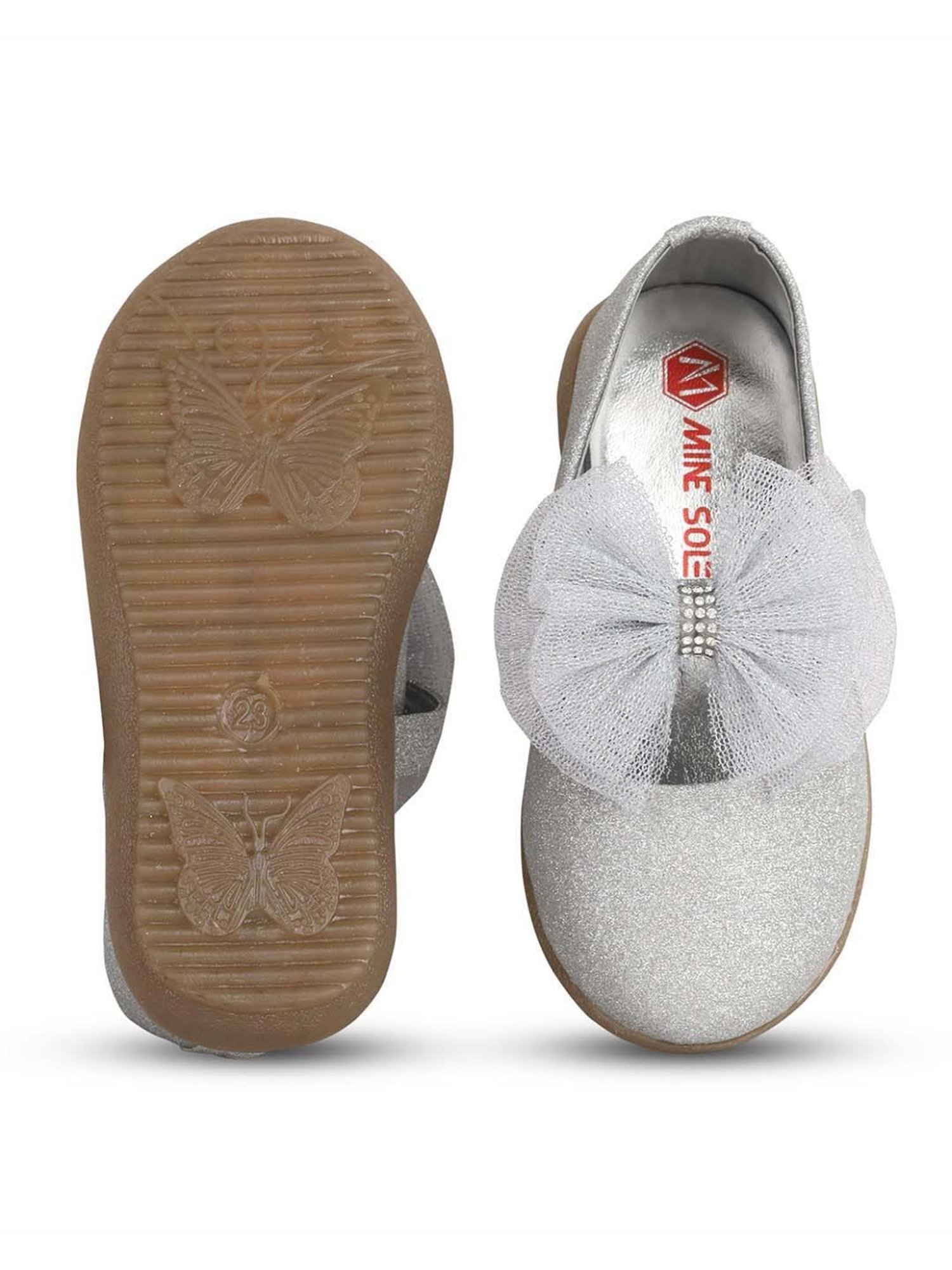 Minesole Kids Silver Mary Jane Shoes