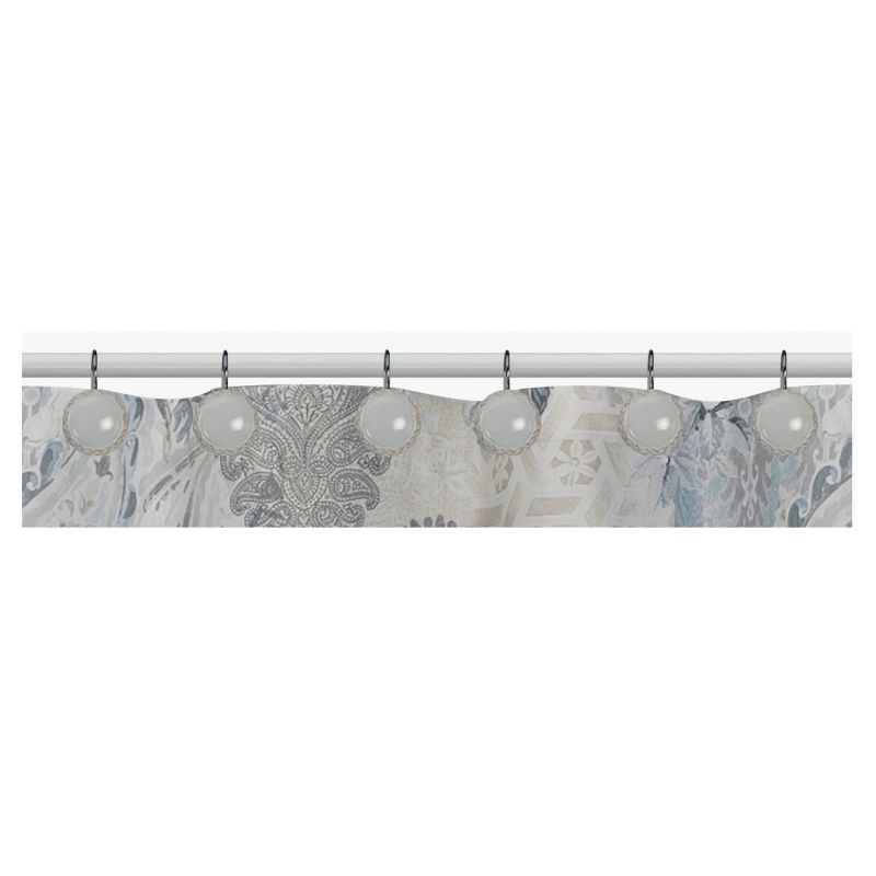 13pc Heirloom Shower Curtain and Hook Set Gray - Creative Bath
