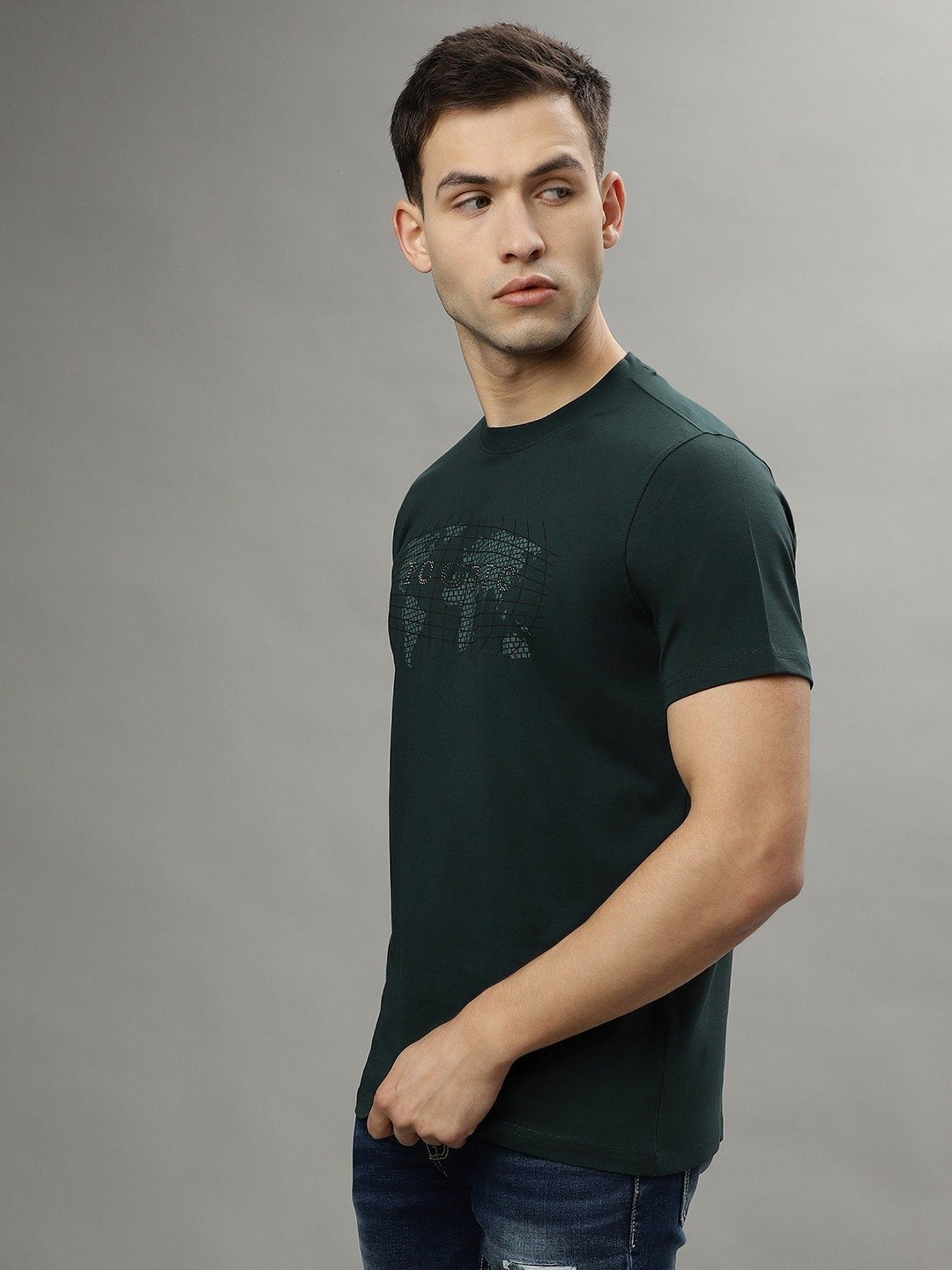 Iconic Men Graphic Print Regular Fit Cotton T-shirt