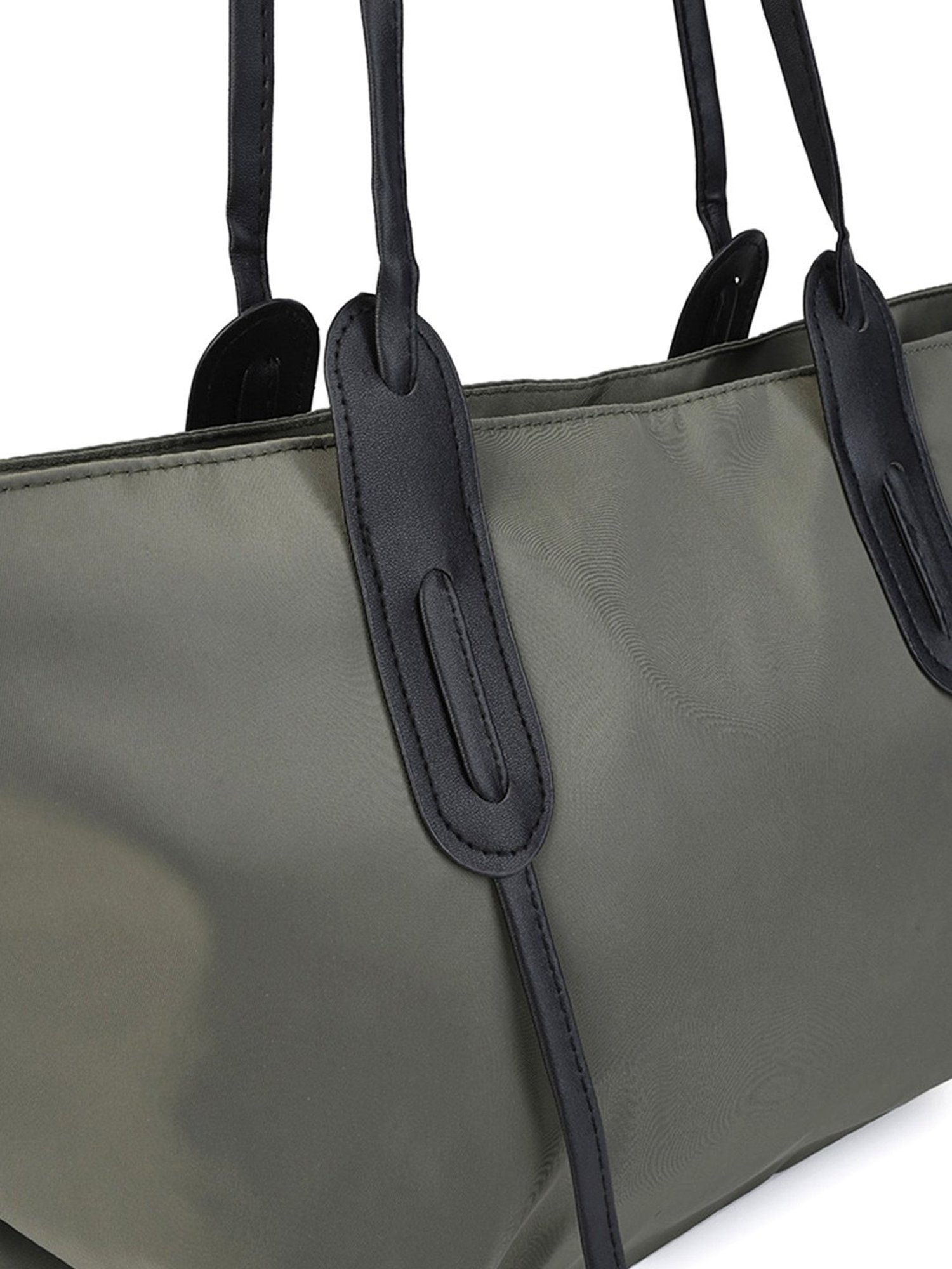 Call It Spring Black Combo Solid Large Tote Handbag