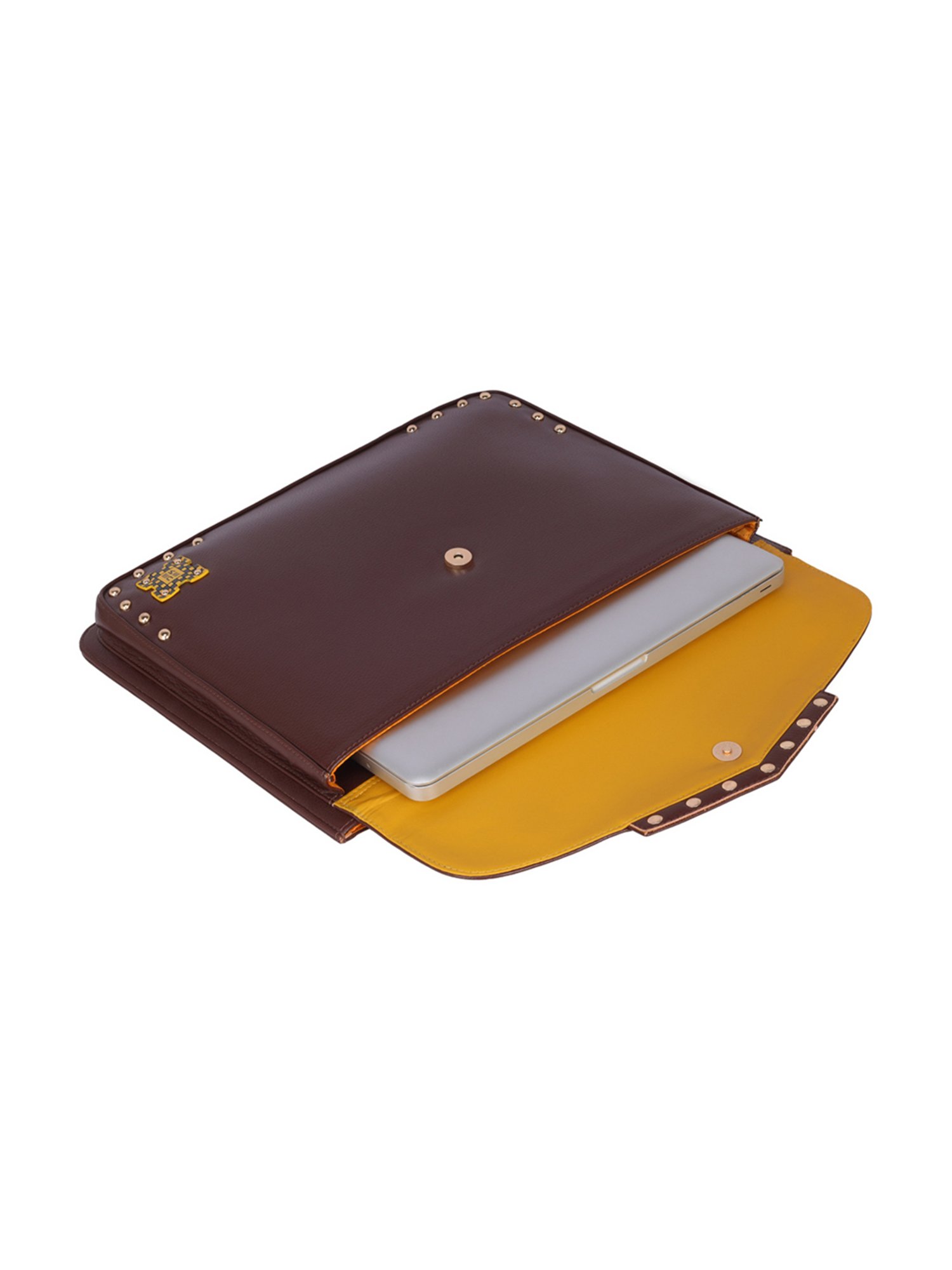 Baggit Brown PVC Solid Laptop Messenger Bag