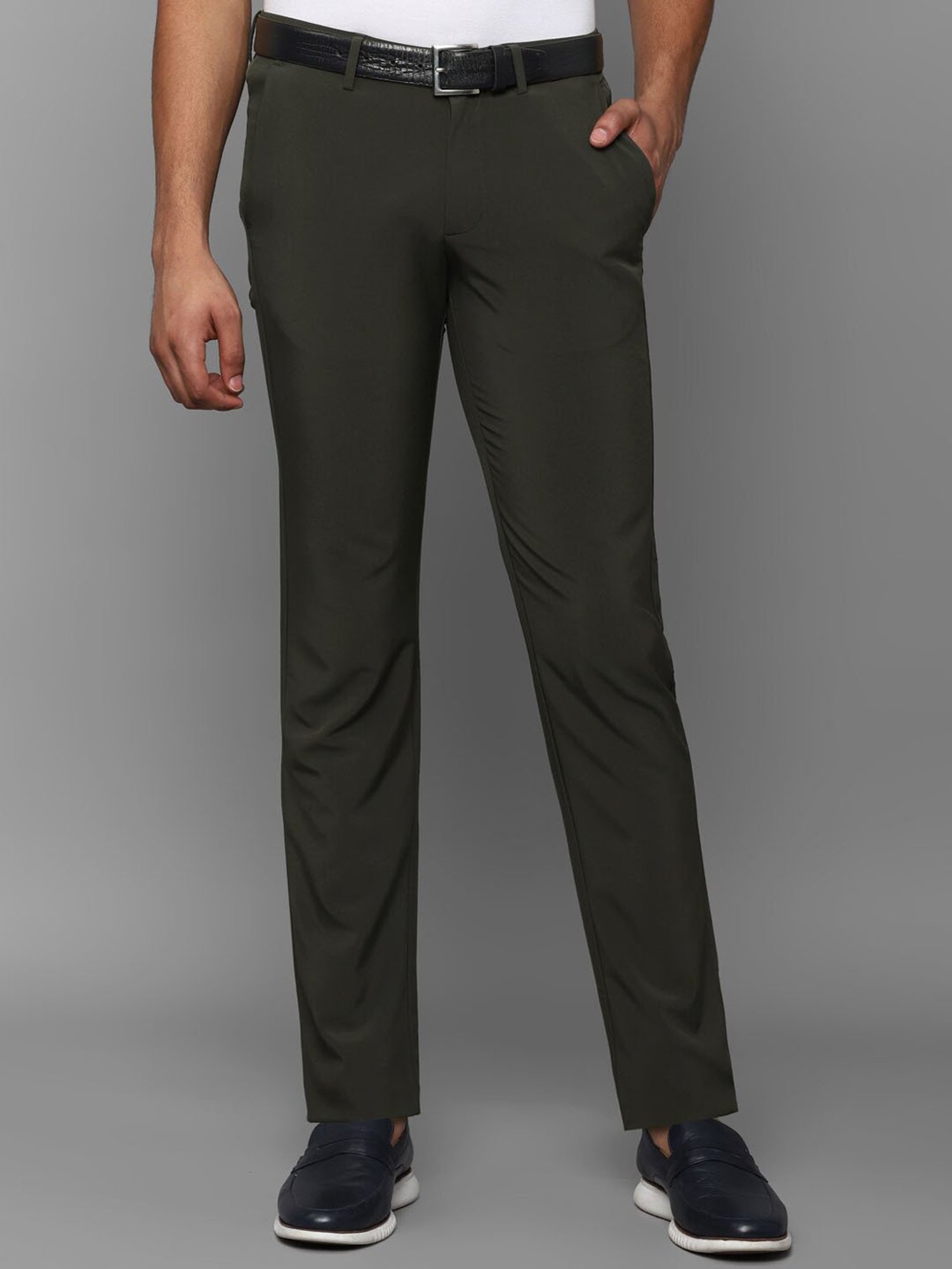 Allen Solly Green Regular Fit Trousers